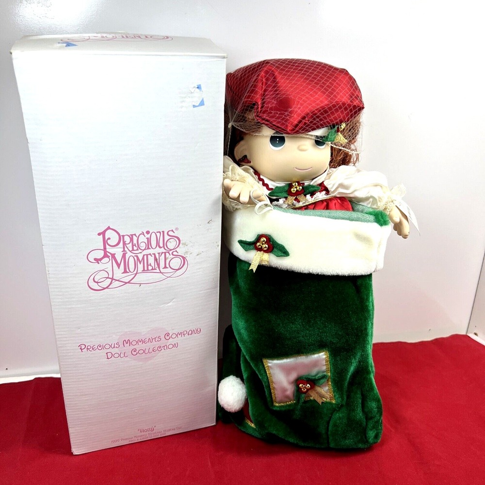Precious Moments "Holly" Holiday Stocking Doll 16" #1141 1999 Original Box & Tag